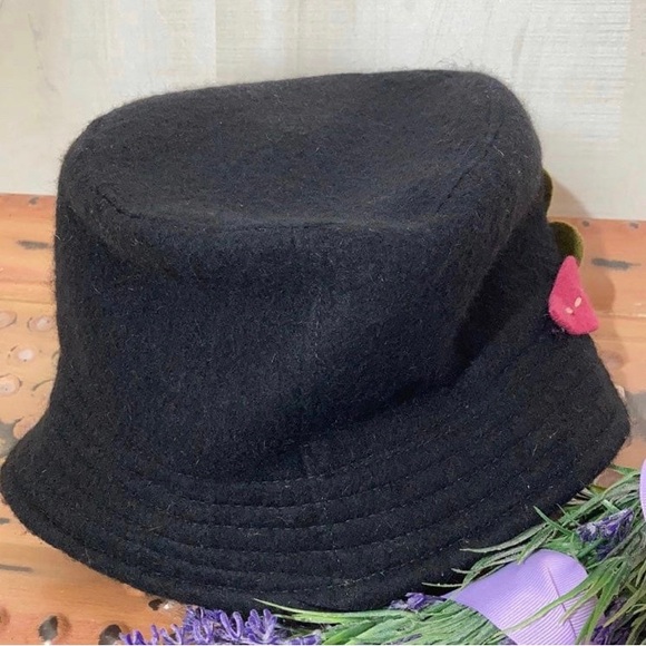 Charter Club 100% Wool Bucket Hat Floral Cottagecore Whimsygoth Fairy Grunge - Picture 7 of 7